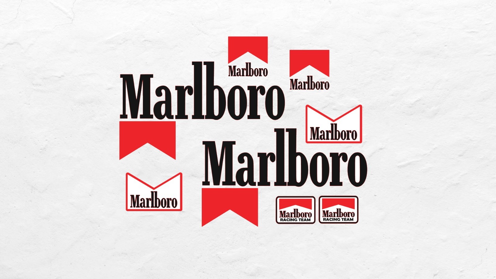 Marlboro – Vintage Racing Decal / Sticker Kit for Motorcycle / Rally Car