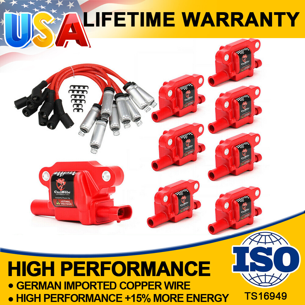 8 Ignition Bobina Pack&Wire For 2007-UP Chevy GMC 4.8 5.3 6.0 8.1L 1261142 D510C