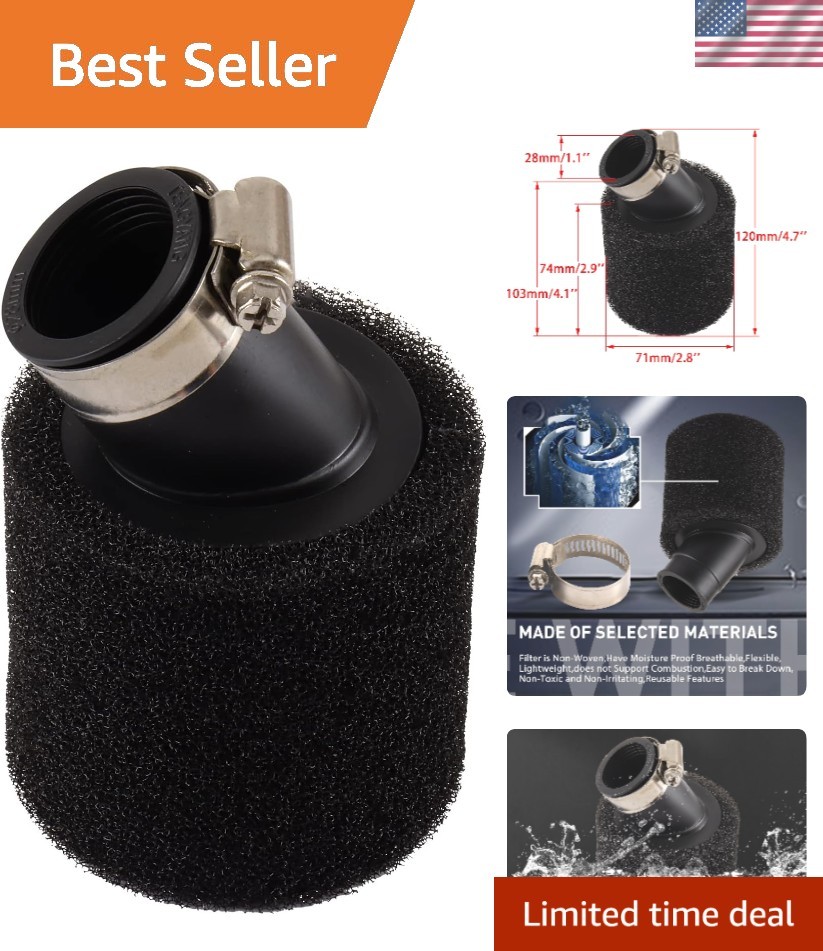 Bent Neck Tube 28mm Air Filter for PY50 PW50 & More – High Air Flow Efficiency