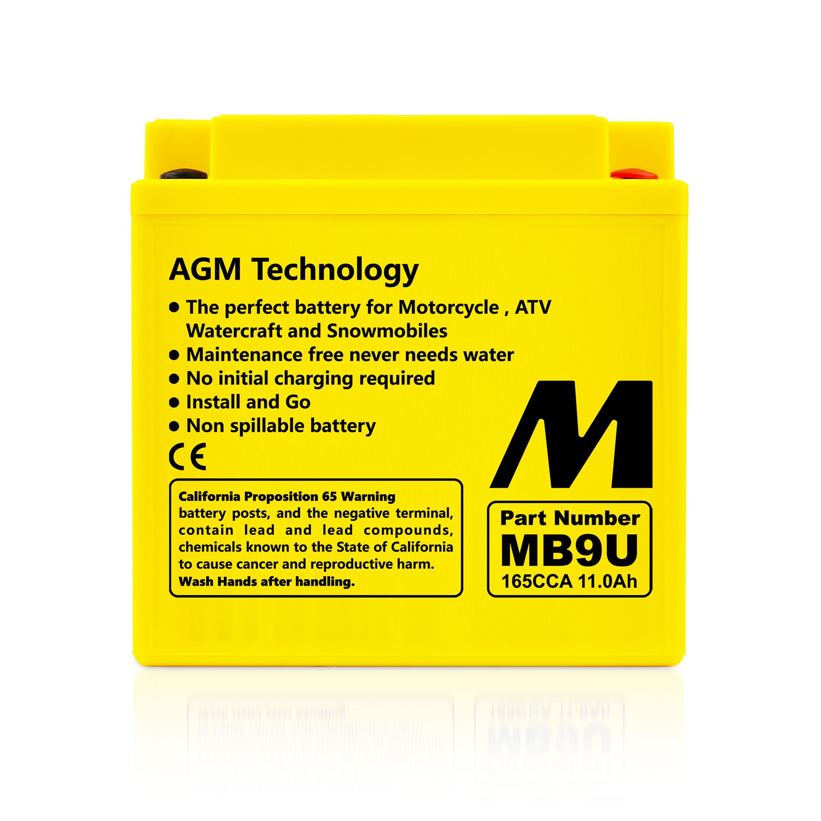 Motobatt MB9U Replaces Yuasa YB9A YB9AA YB9A2 12N73A 12N73B 12N7D3B