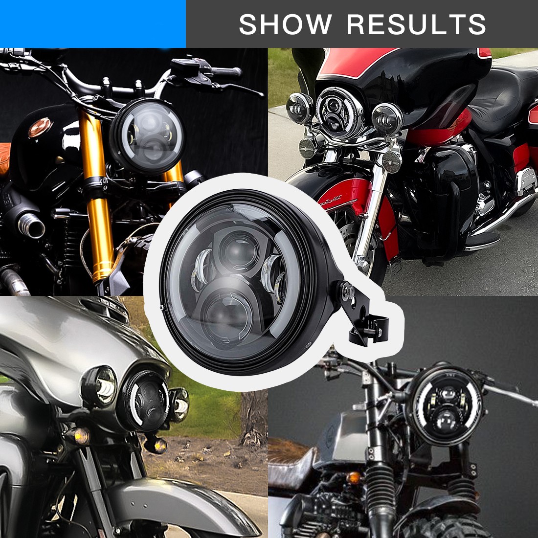 7 Inch LED Motorcycle Headlight Round For Harley Honda Suzuki Yamaha Kawasaki