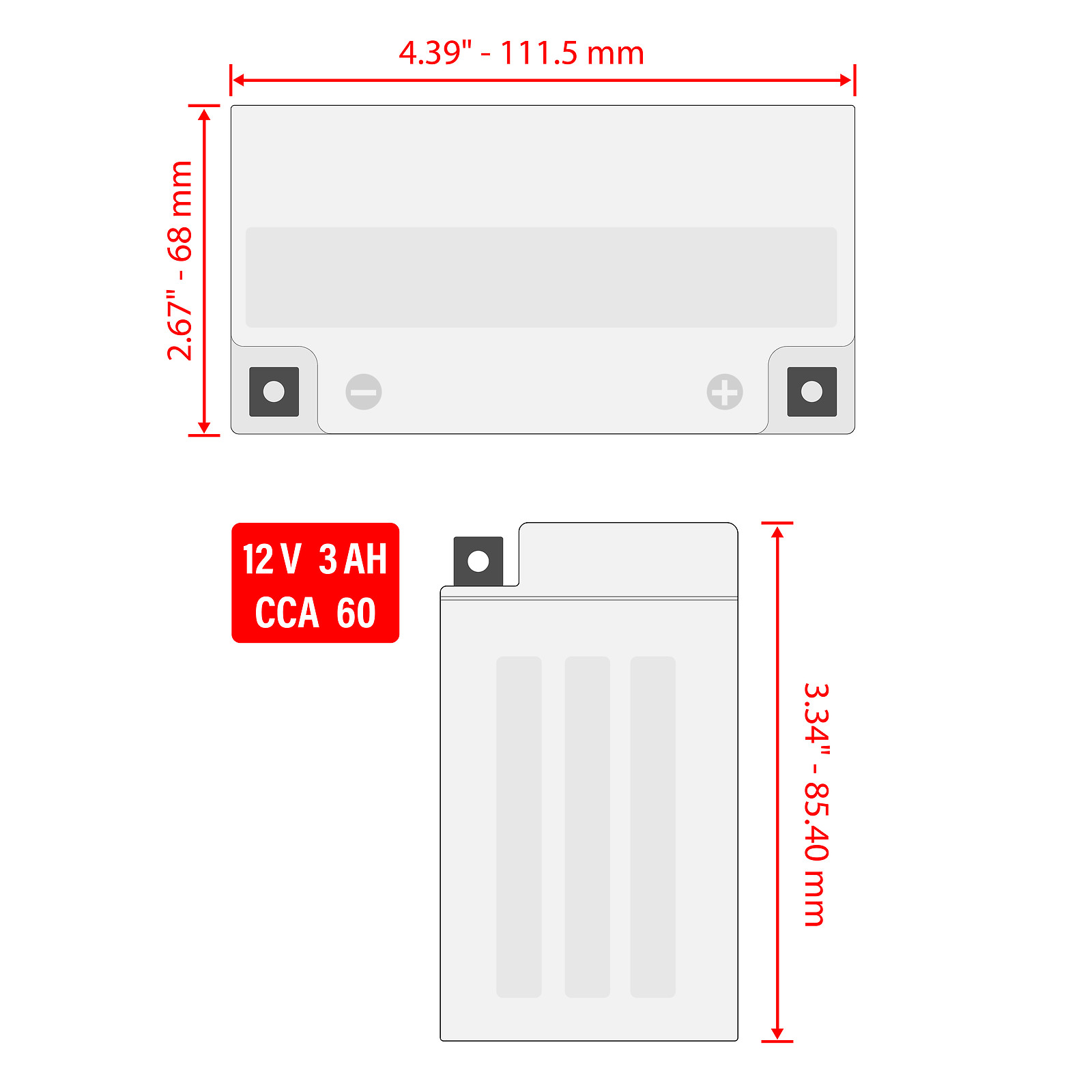 AGM Battery for Kawasaki Z125 PRO BR125J 2017 – 2025 / 12V 3 Ah CCA60 / FTH4L-BS
