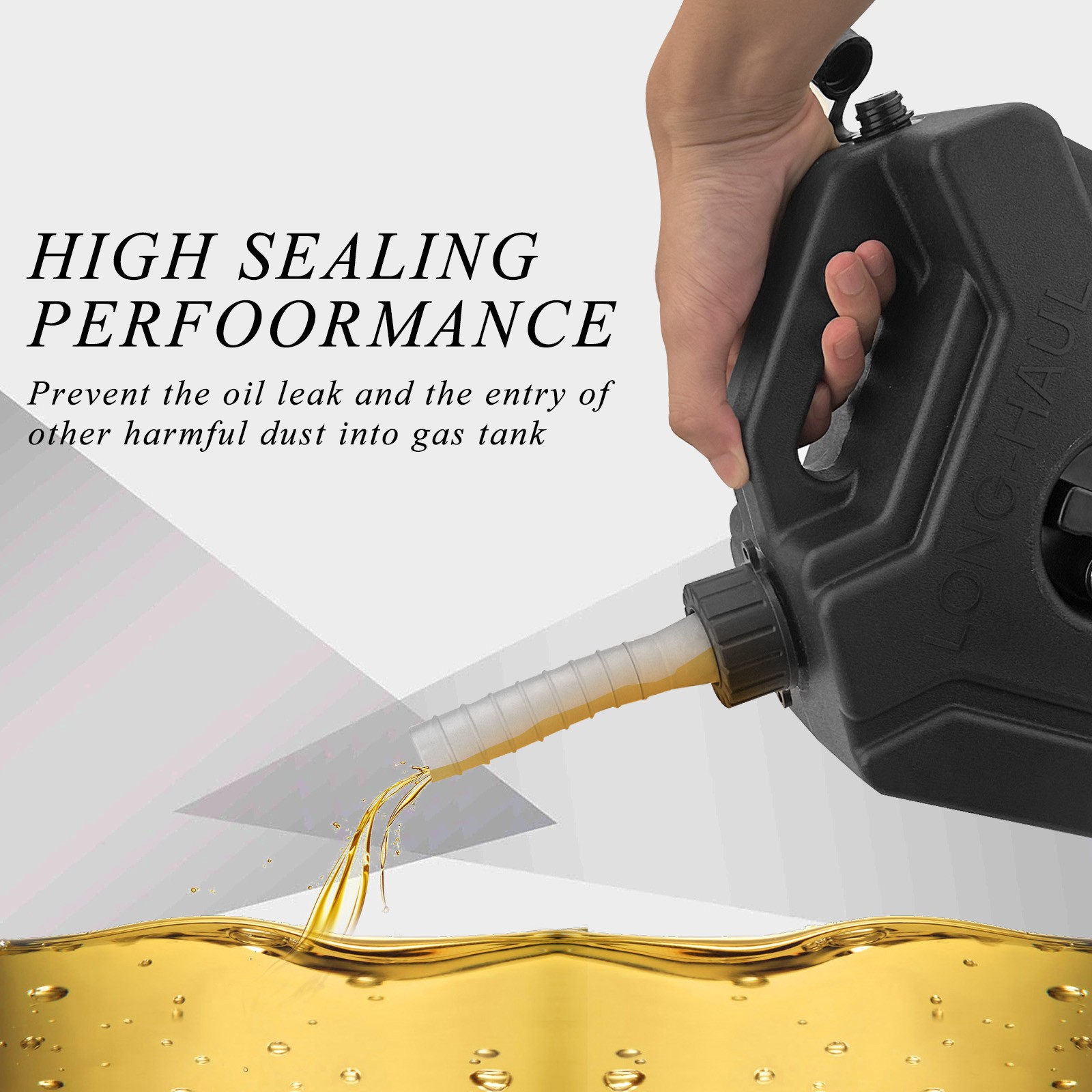 5L / 1.3 Gal Portable Fuel Tank Fluid Container for Car Motorcycle SUV ATV UTV