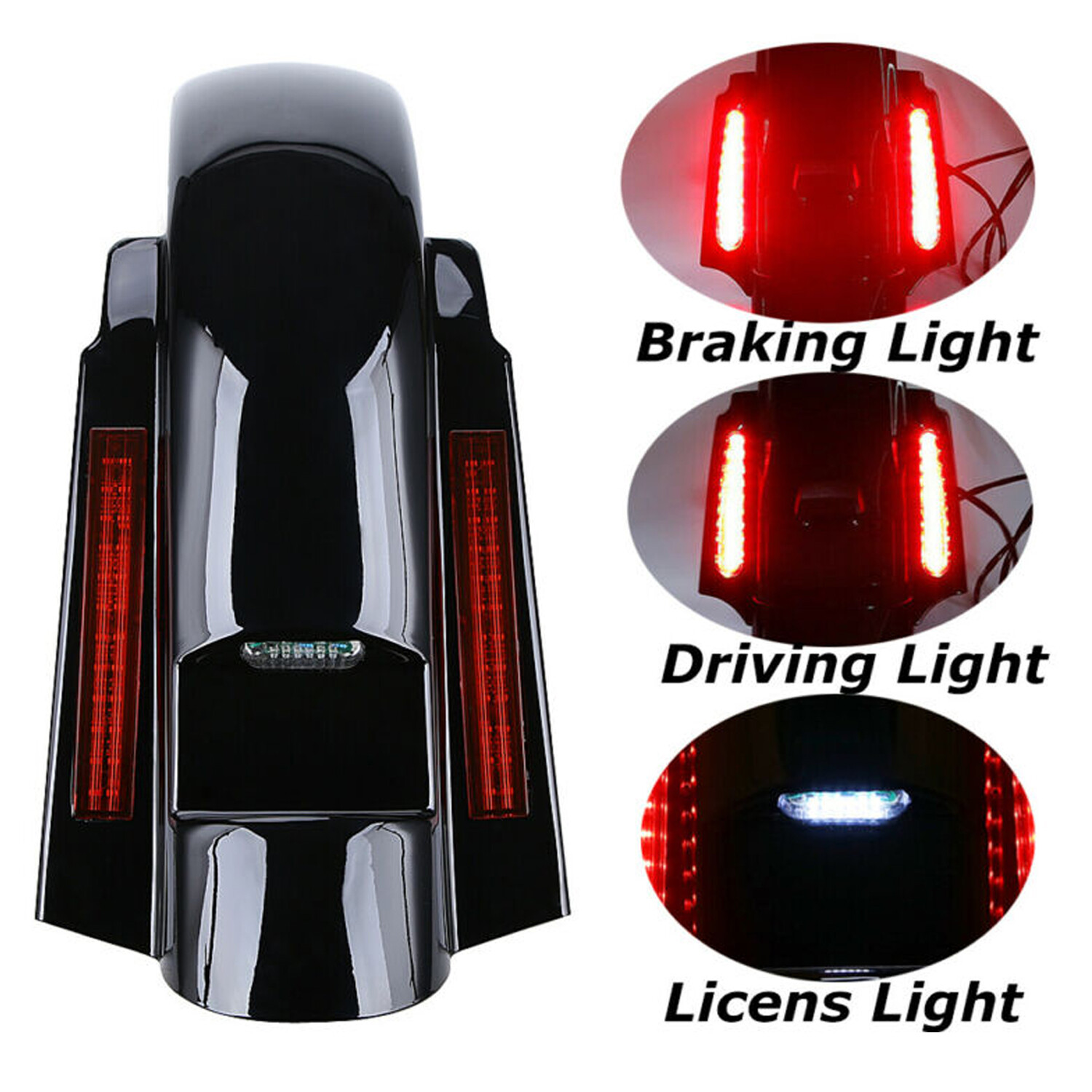 CVO Style Rear Fender System W/LED For Touring 1993-2008 Road King Street Glide