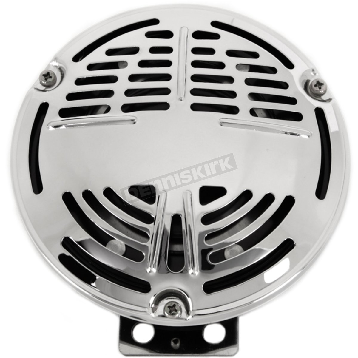 Wyatt Gatling Chrome 6V 5 3/4 in. Spring Fork Horn w/Black Bracket – 69001-42