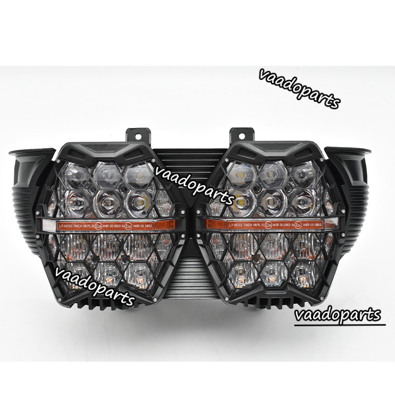Dual LED Headlight Hi/Low For Harley Road Glide FLTR FLTRX FLTRXS FLTRU 2015-23
