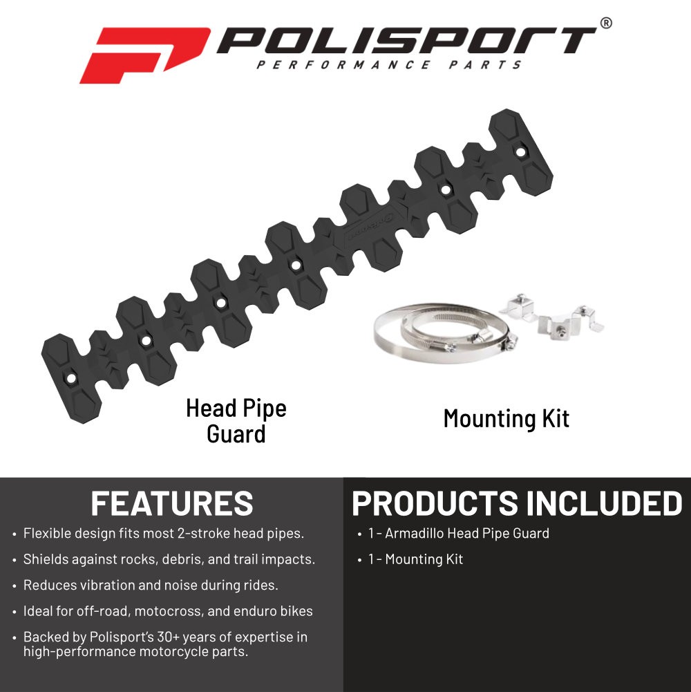 Polisport Armadillo Head Pipe Guard – Fits Various Motorbike Models – Black