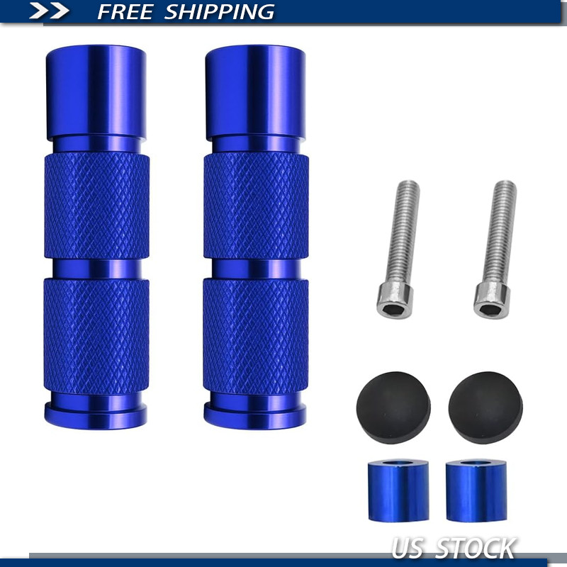 Aluminum M8 CNC Motorcycle Foot Pegs, 2PCS Passenger Pedals, Universal 8mm Insta