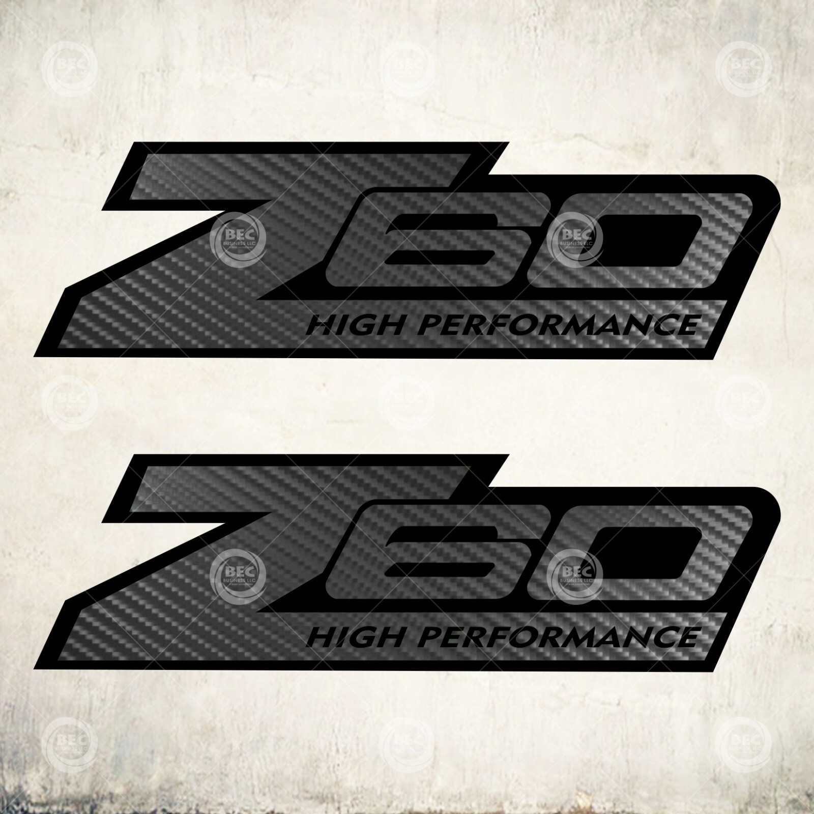 Z60 stickers decal High Performance truck carbon fiber cut (SET)