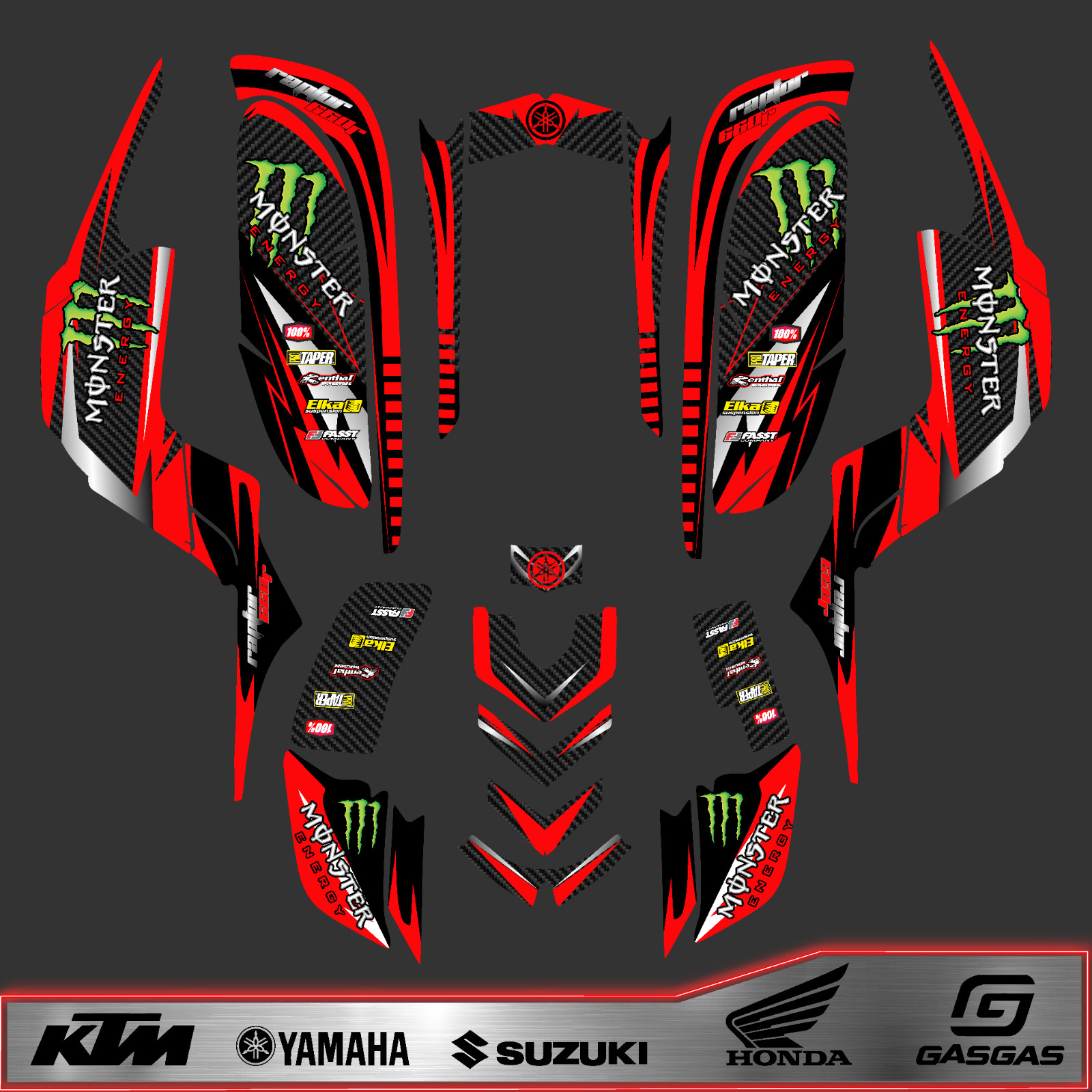 yamaha raptor 660 kit graphics decals stickers atv wrap quad all year raptor660