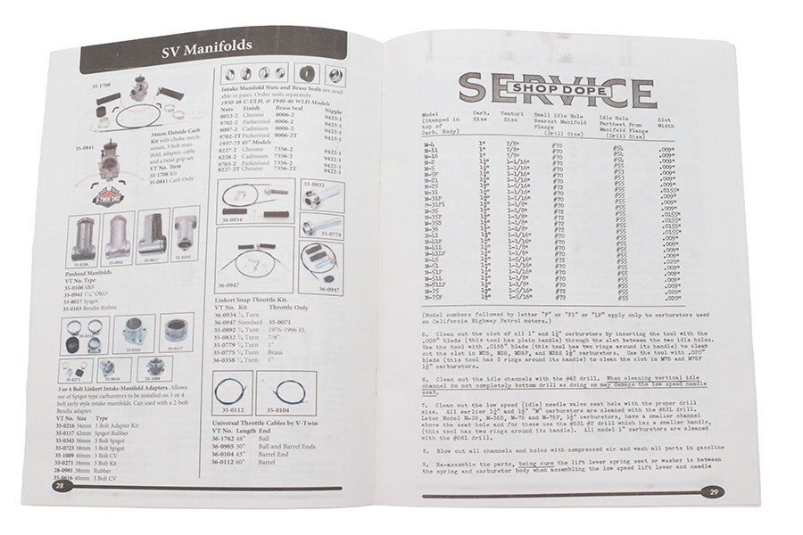 1930-1965 Linkert Carburetor Parts Book fits Harley Davidson