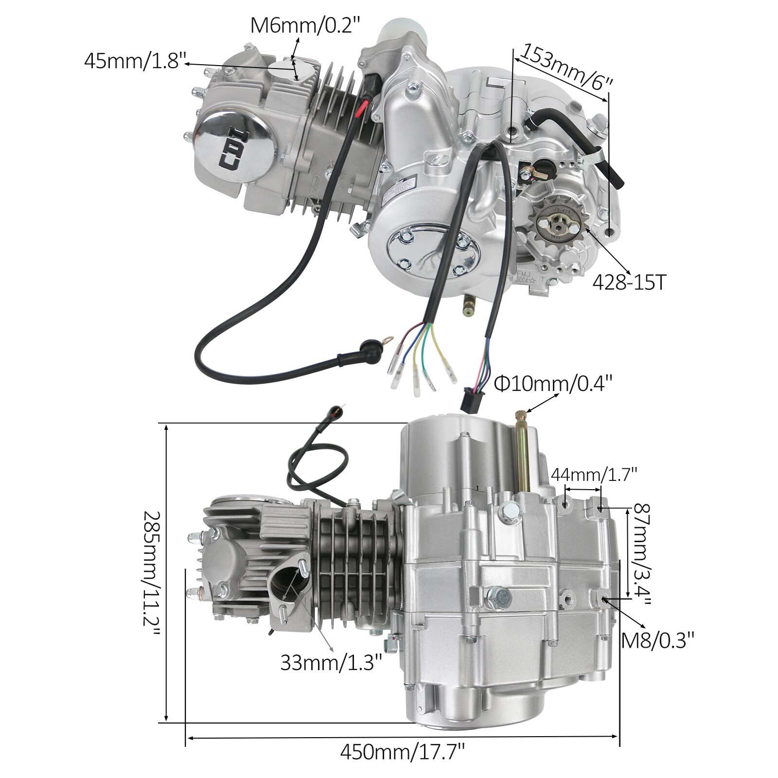 140cc Engine Motor 3+1 Reverse Full kit Electric Start Go Kart ATV Quad 4Wheeler