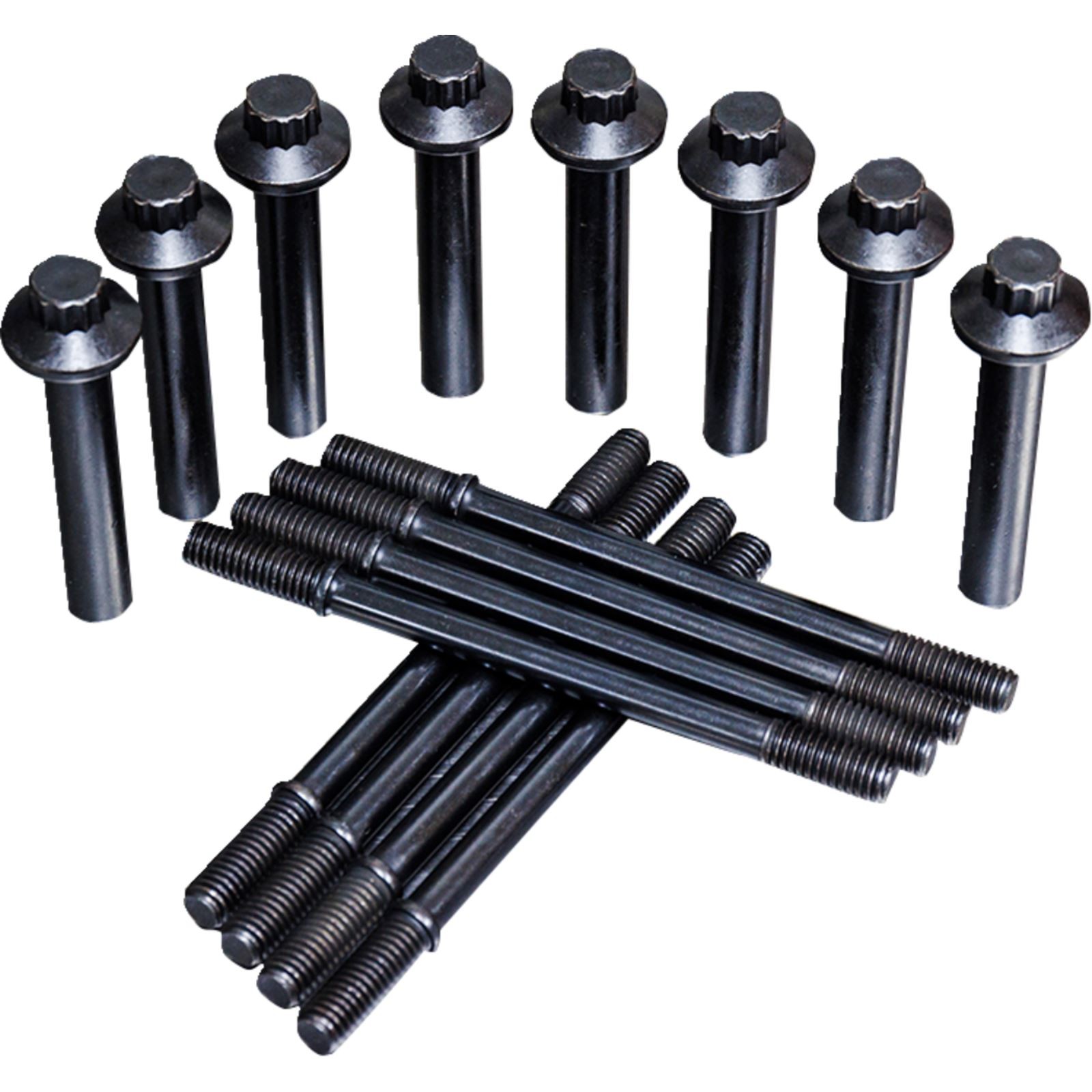 S&S Cycle 900-1176 Cylinder Stud & Head Bolt 12-Point Black Kit 17-23 Harley M8