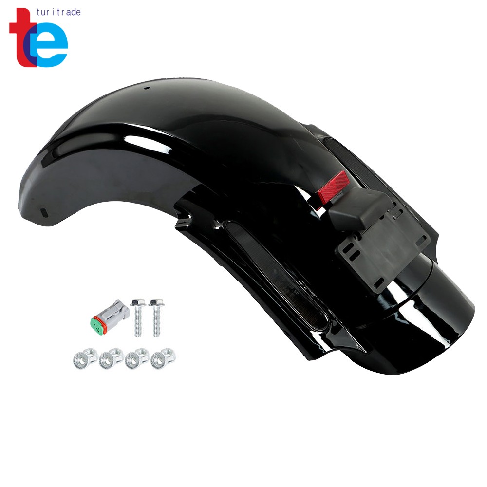 For 2009-2013 Touring Road King Street Glide CVO Style Rear Fender System W/LED