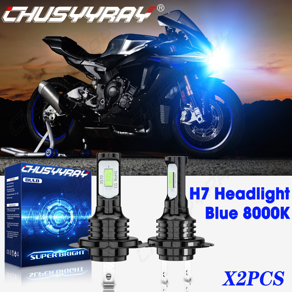 For Honda CBR1000RR 2004-2019 H7 Motorcycle LED Headlight Bulbs Ice Bule 8000K