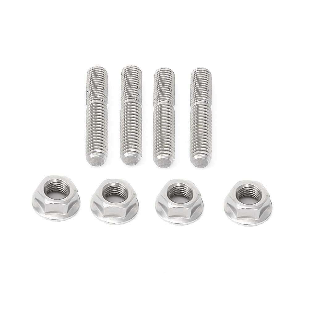 Harley Big Twin Sportster Exhaust Studs Nuts 3/8 Inch Zinc Chrome 8 Pcs