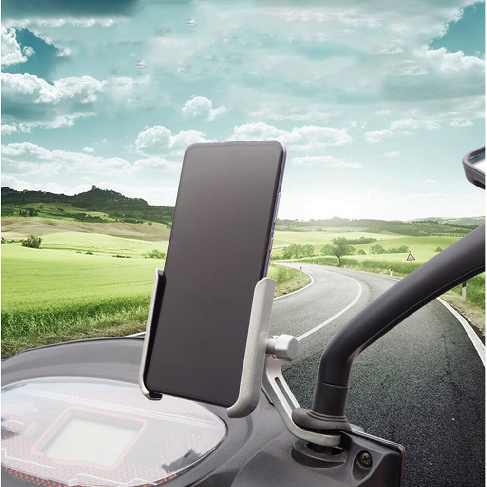 Aluminum Motorcycle Bike Cell Phone Holder Mirror Mount AL for Harley Touring US