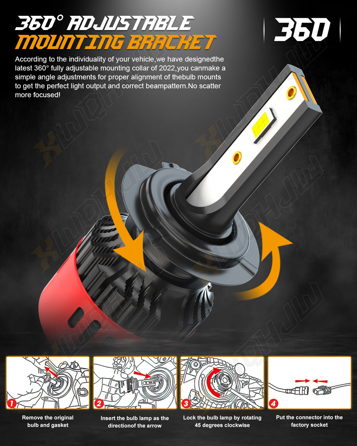 2X H7 LED Headlight Bulb For Kawasaki Ninja ZX6R ZX636C 2003-2006 ZX636E 2013-14
