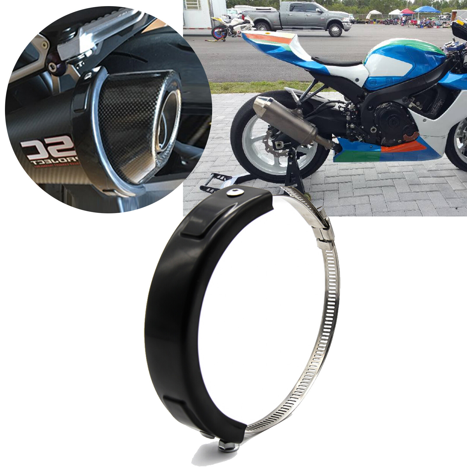 Universal Motorcycle Round Exhaust Frame Sliders Protector Crash Pad Cover Guard