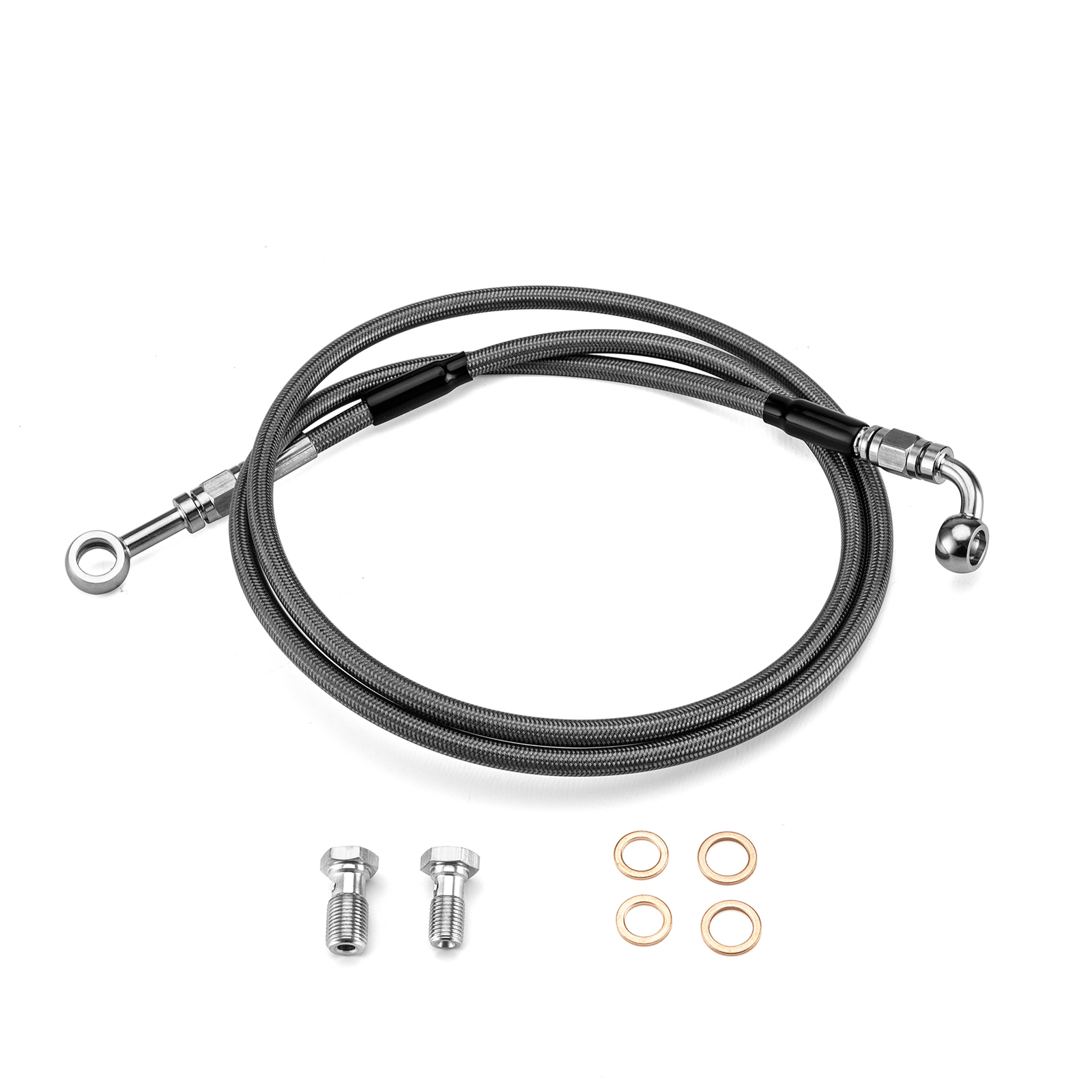 Non-ABS Stainless Steel Brake Line Kit Front +4″ for Harley Dyna Switchback FLD