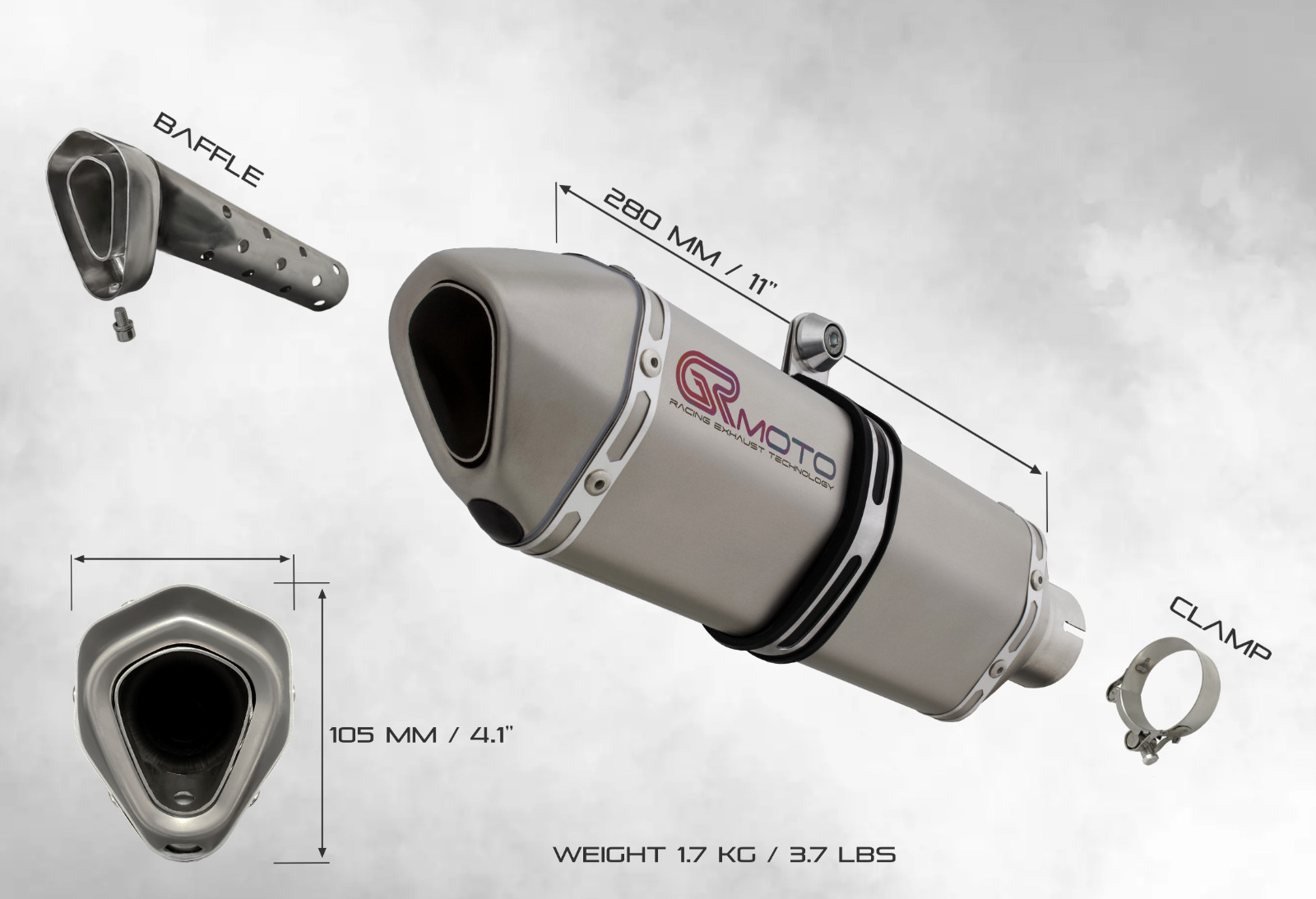 Titanium Exhaust Slip On 51mm 2″ GRmoto