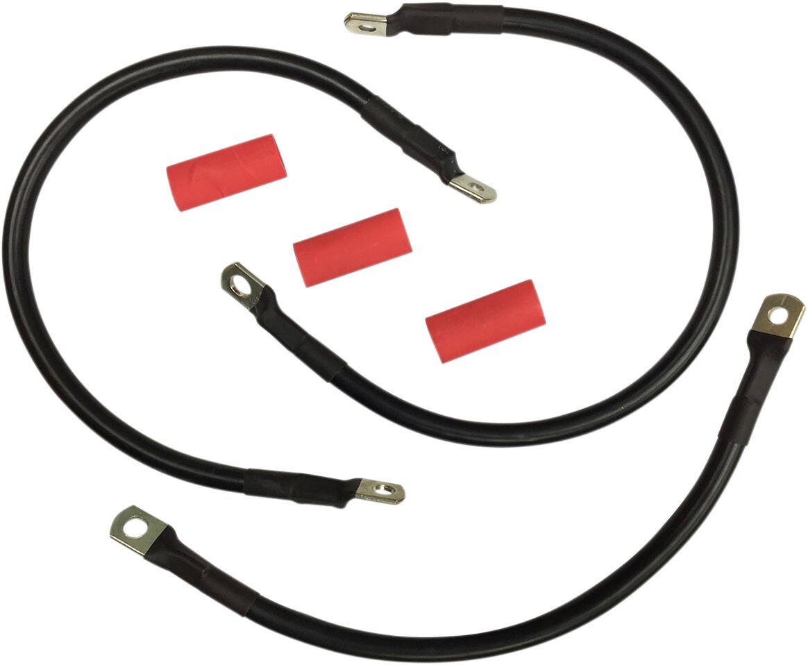 Drag Specialties 4 AWG Battery Cable Kit Black Harley-Davidson FXR 1982-1988