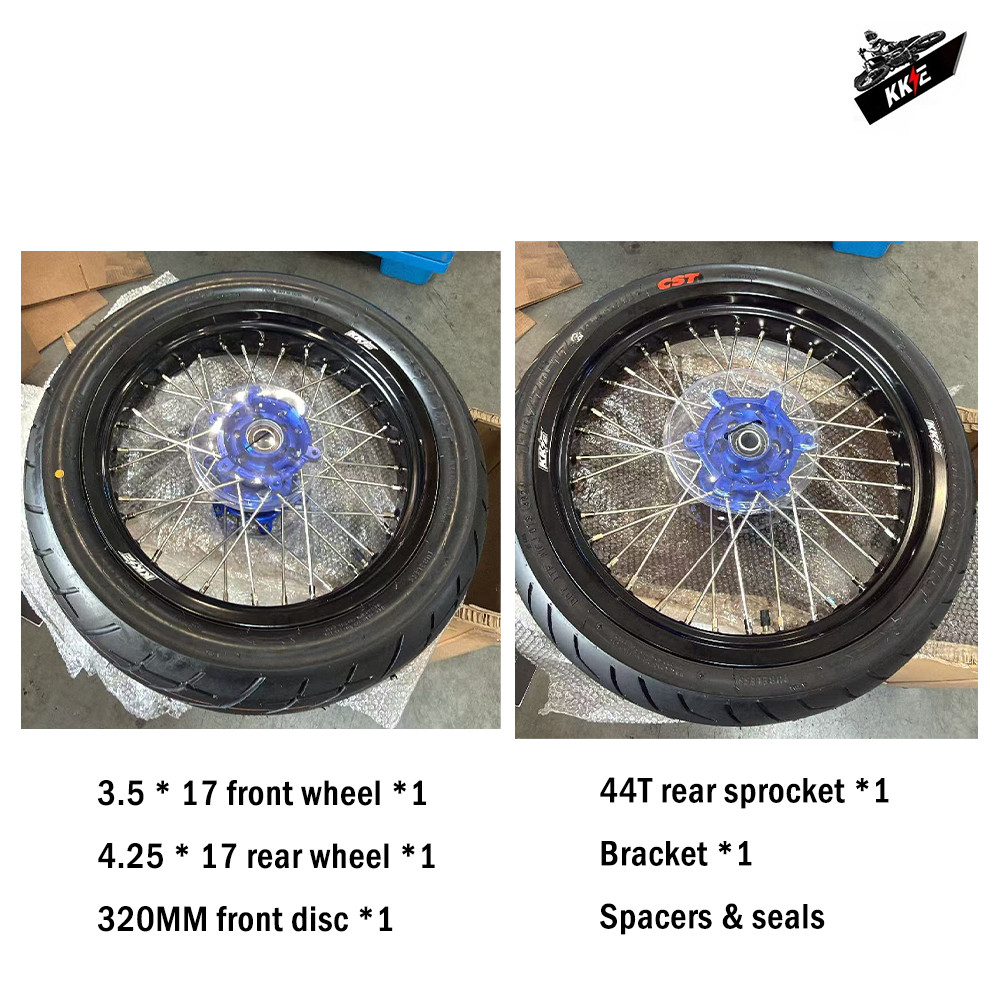 KKE 17in. SM Wheels Tires Tyre Set Fit SUZUKI DRZ400 DRZ400E DRZ400S 2000-2024