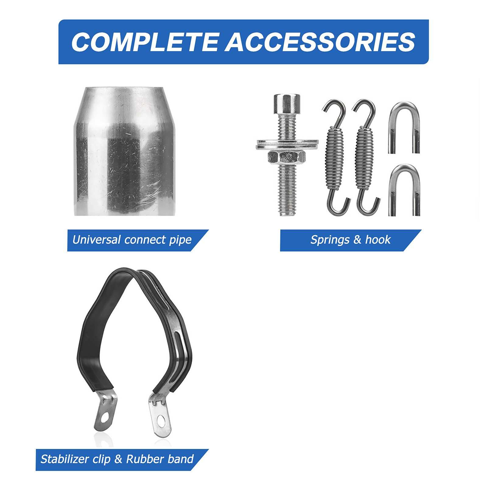 2″ 51mm Universal Motorcycle Exhaust Double Tip Muffler Tail Pipe Dirt Bike ATV