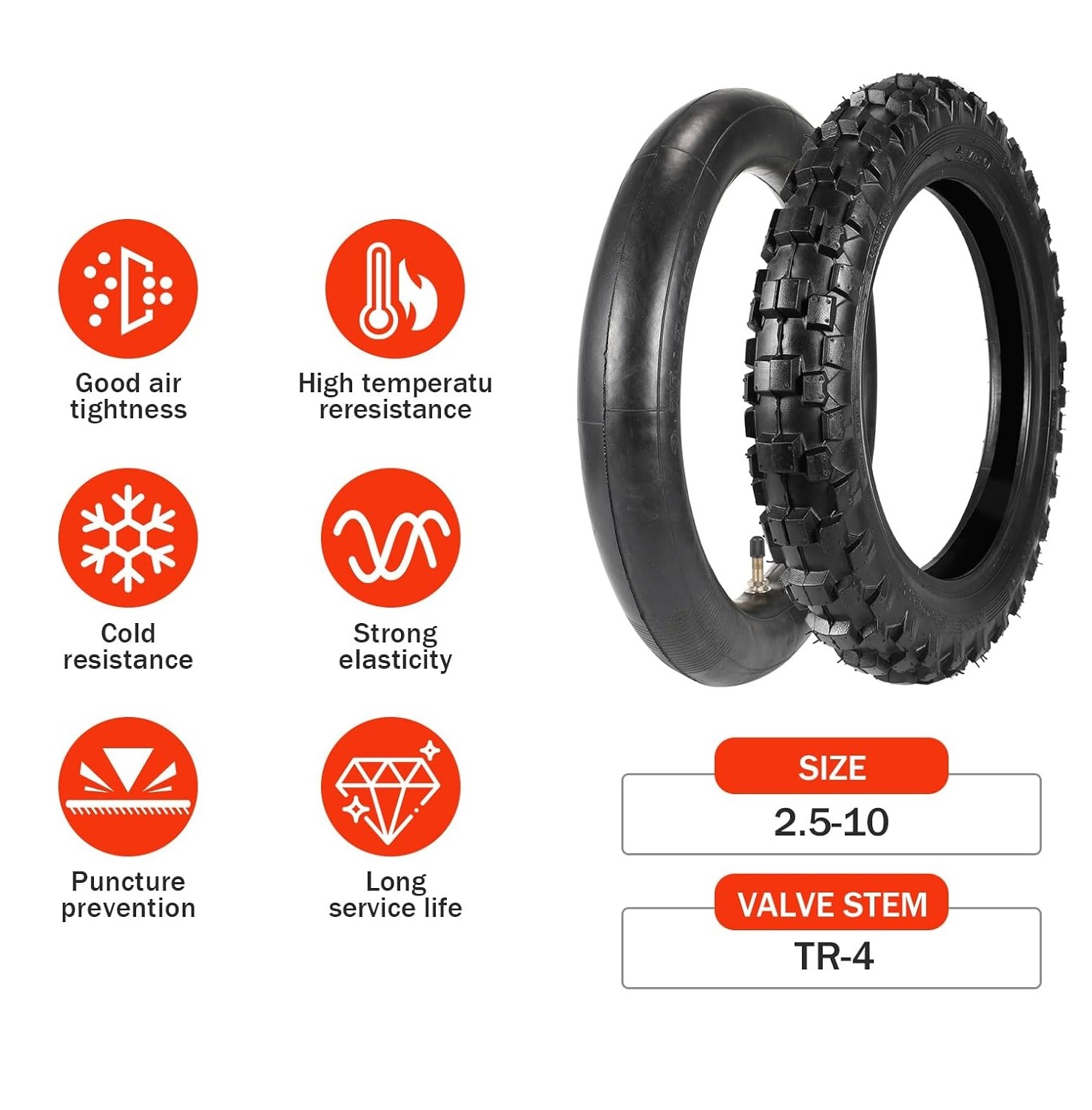 2.50 – 10″ Tire & Inner Tube For Honda CRF50F XR50R 2.50×10 2.5-10 Dirt Pit Bike