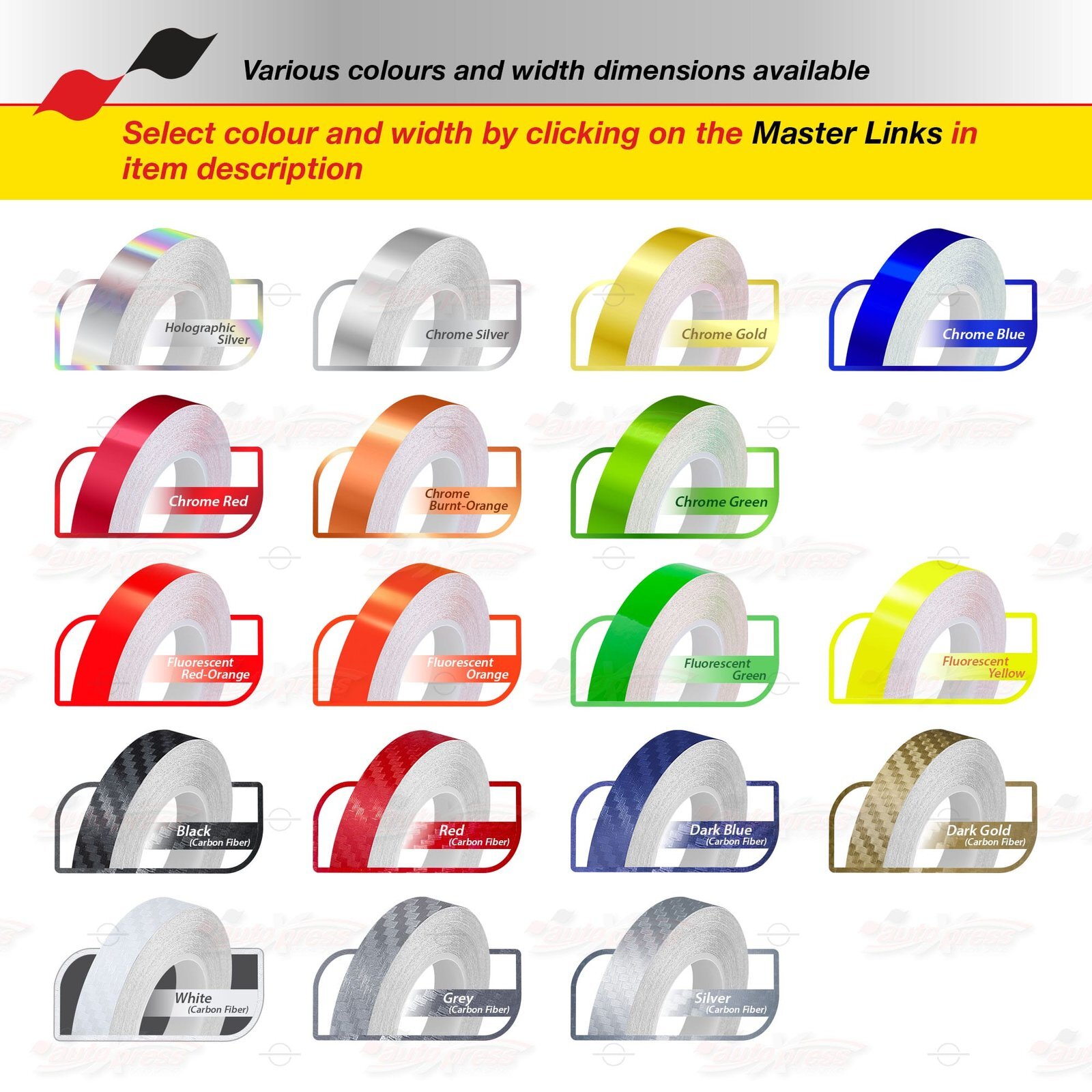 1/2″ Roll Vinyl Pin Stripe DIY Self Adhesive Line Car Tape Decals Stickers 12mm