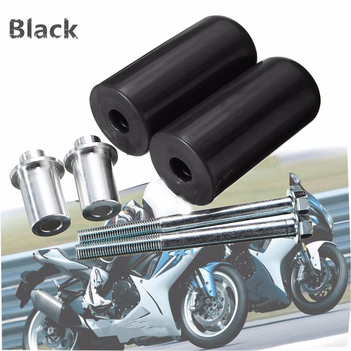 2pcs 80mm x 48mm Black Frame Sliders Crash Protector Fit for most MOTORCYCLE
