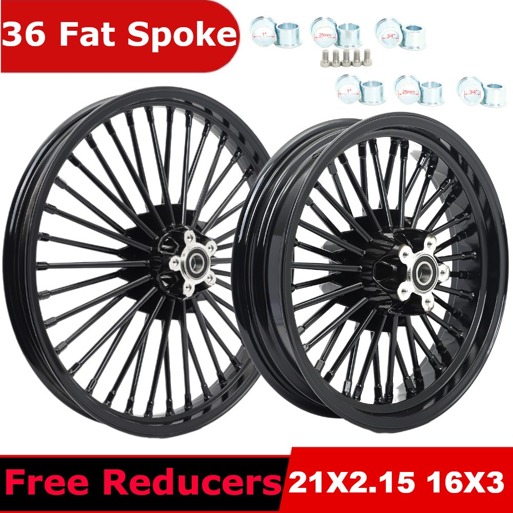21×2.15 16×3 Fat Spoke Wheels Rims for Harley Dyna Street Bob Low Rider 00-05