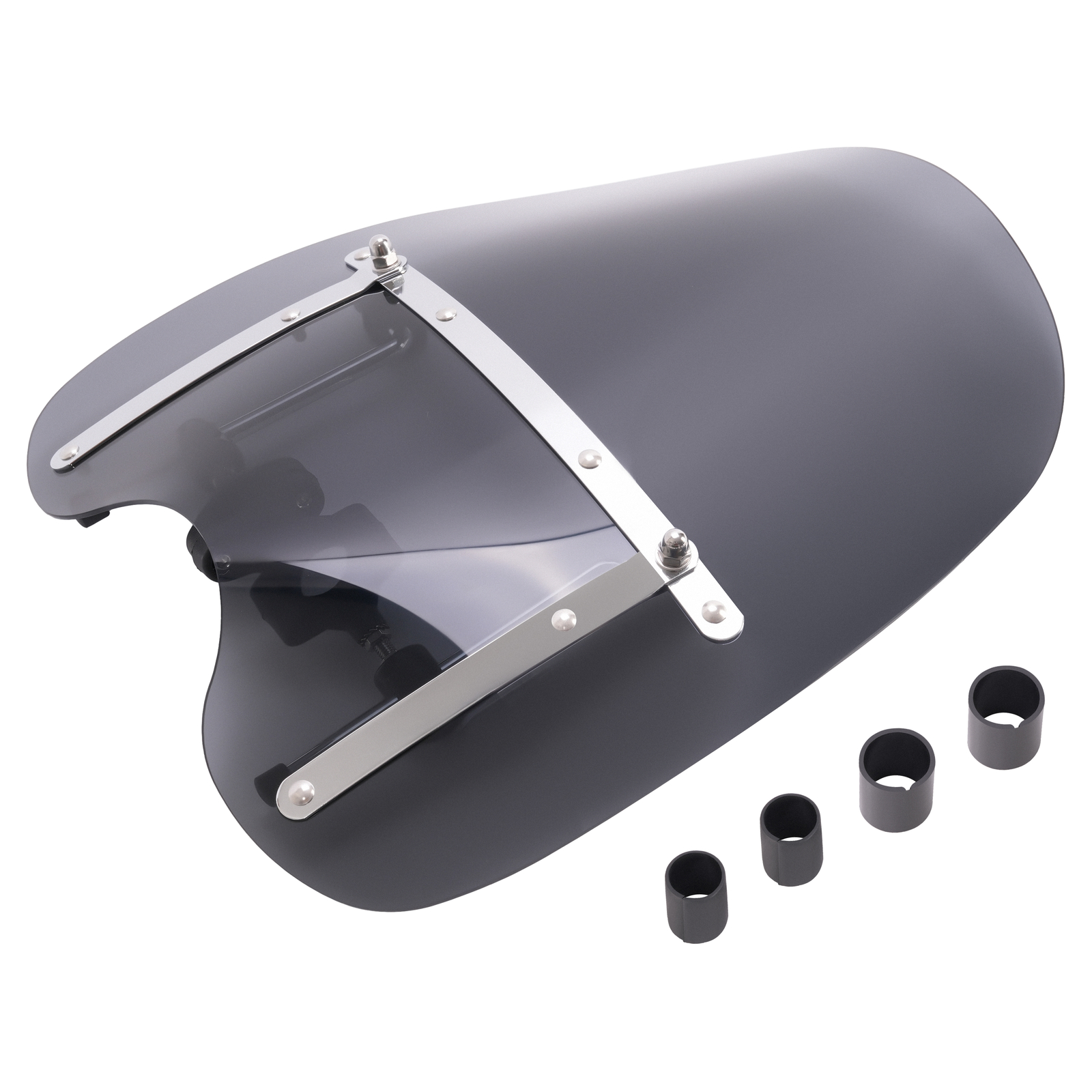 Universal 17 x 19″ Smoke Motorcycle Windshield for Harley Yamaha Kawasaki Honda