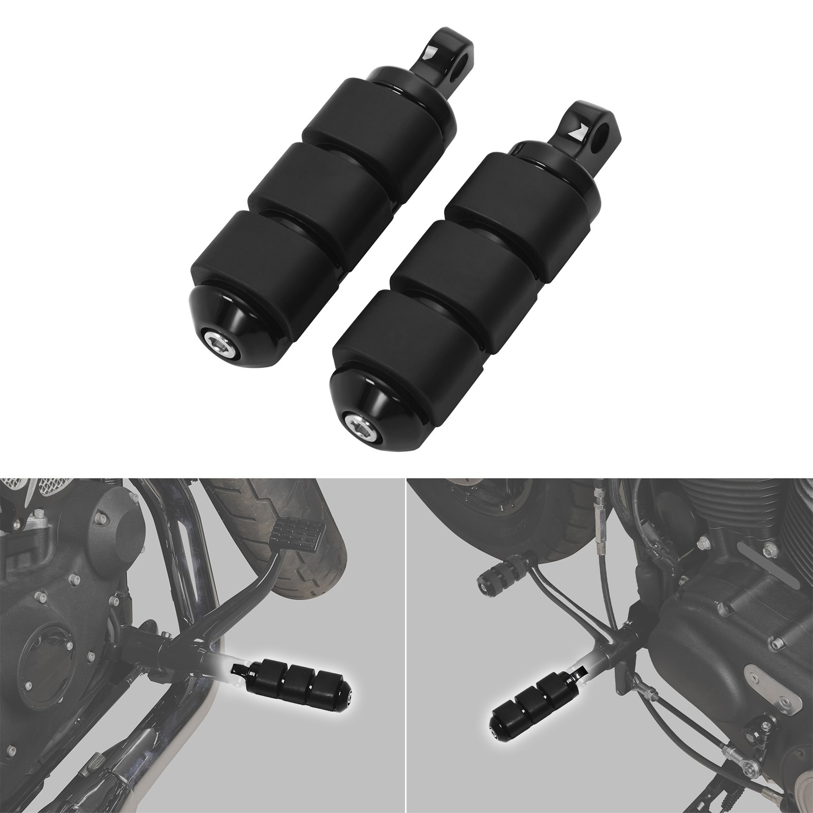 Anti Vibration Rubber Footpeg Fit For Harley Dyna Wide Glide Street Bob Softail