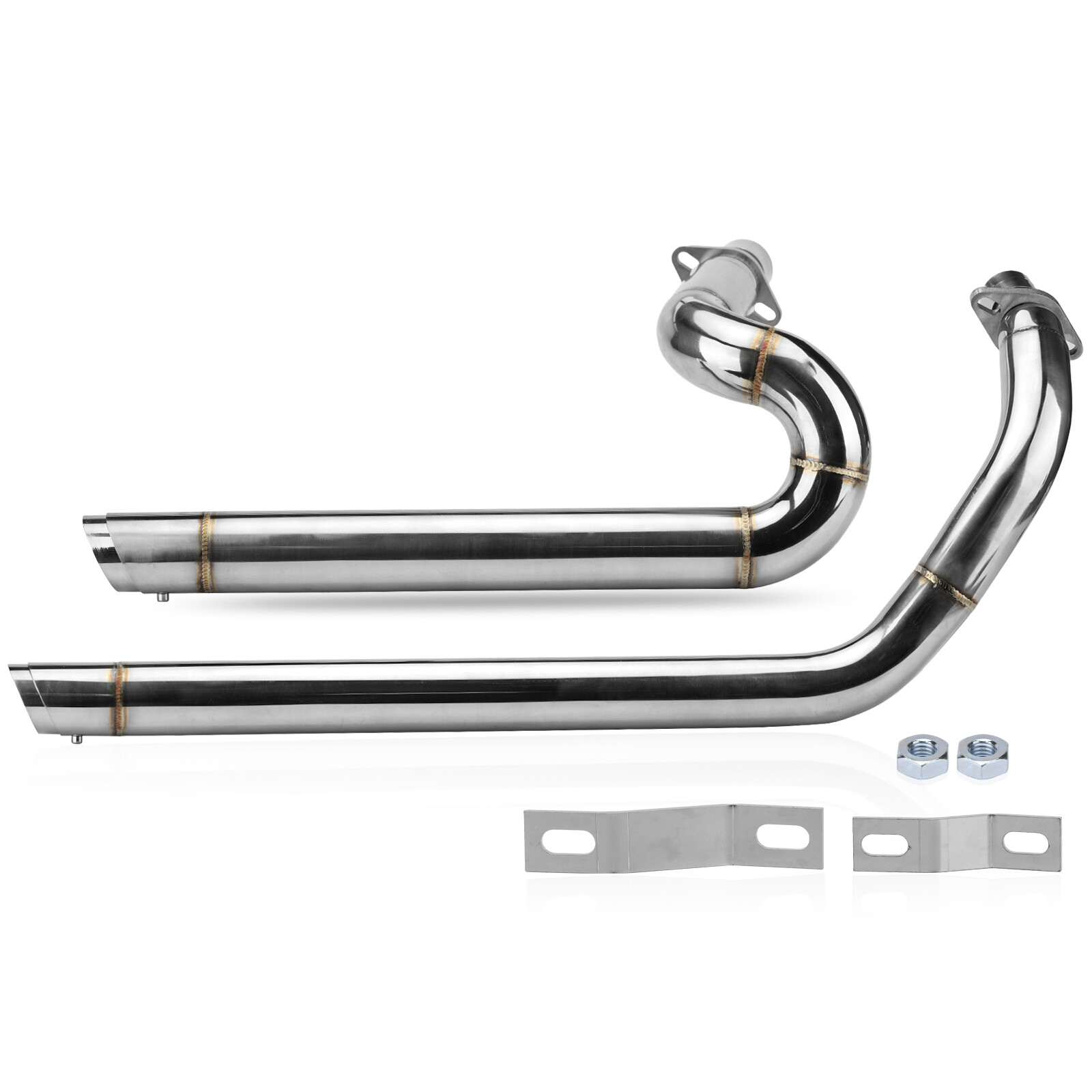 Chrome Exhaust Pipe System Muffler For Honda Shadow VLX600 VT600C VT600CD VT400
