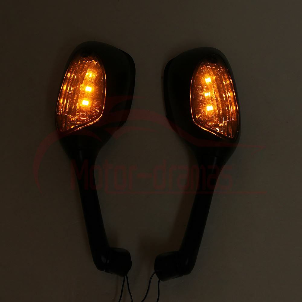 Rearview Mirrors w/ LED Turn Signal For Suzuki GSXR 1000 GSXR600 GSX-R 750 06-15