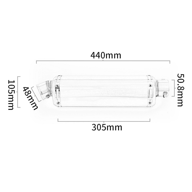310 370 440mm Universal Motorcycle Exhaust Pipe Slip On 51mm Muffler DB Killer