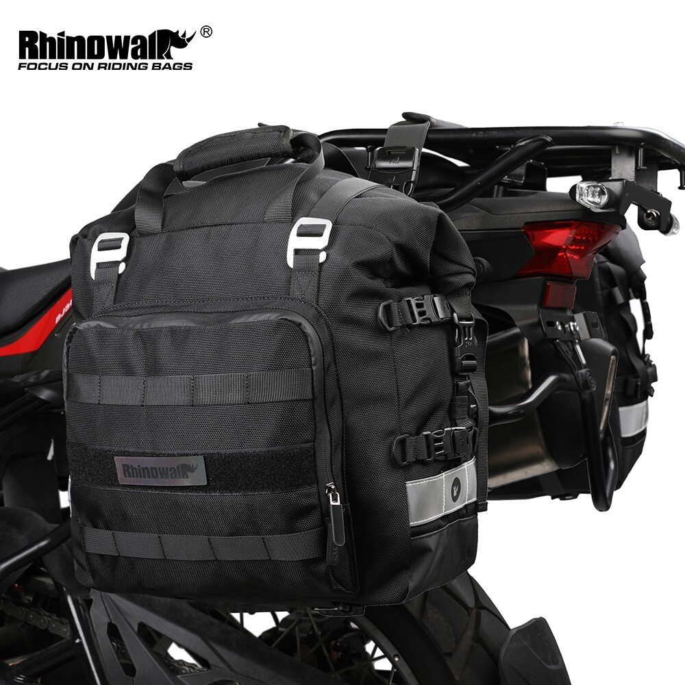 Rhinowalk motorcycle side bags 20L Waterproof Saddle Pannier Quick Release Black