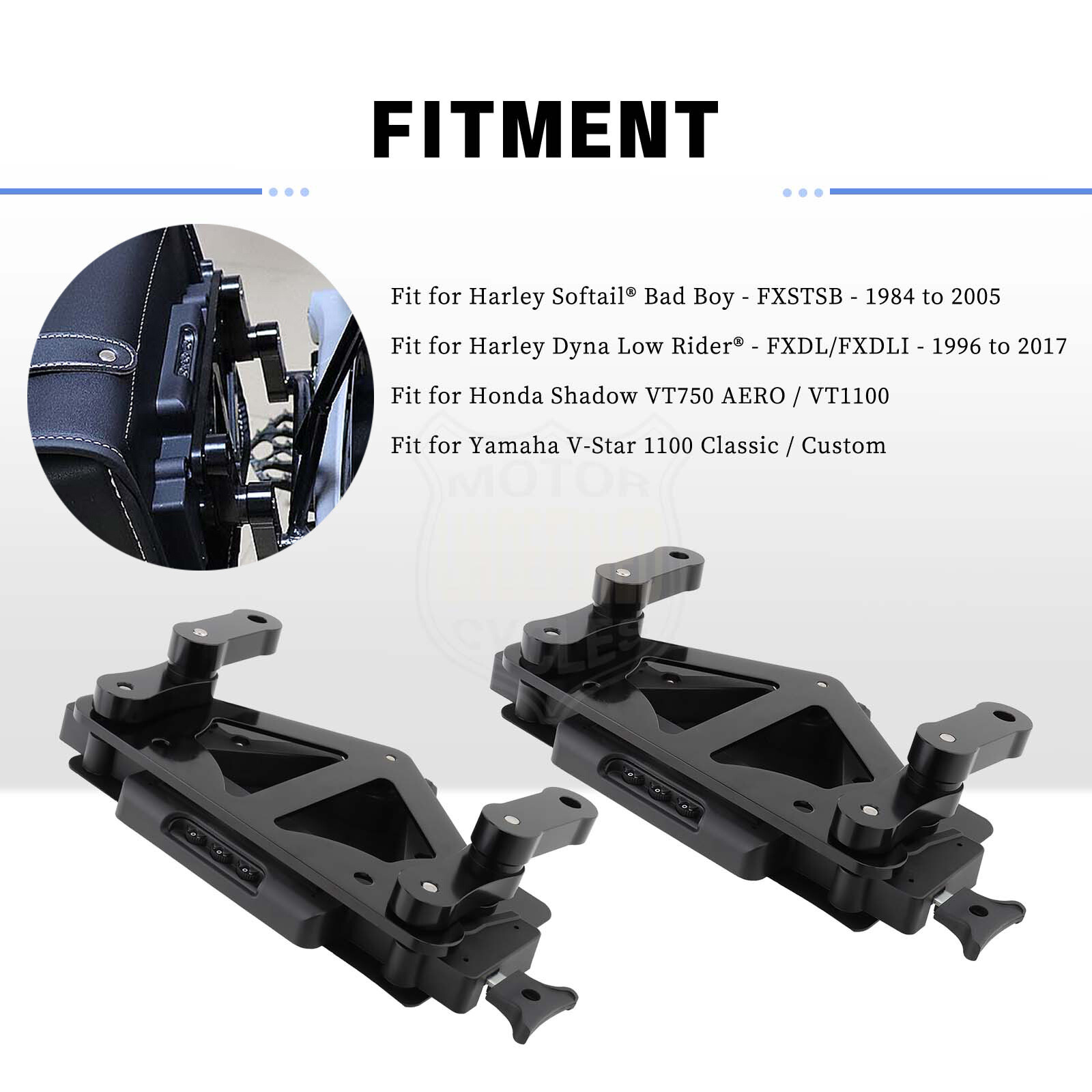 Universal Quick Release Saddlebag Pannier Mounting Kit Lockable Mount For Harley