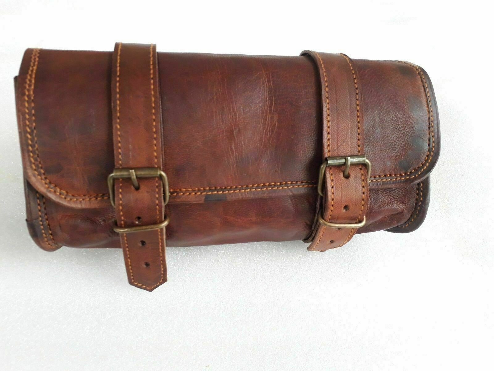 MOTORCYCLE MOTORBIKE REAL LEATHER TOOL ROLL SADDLE BAG JMB 2025