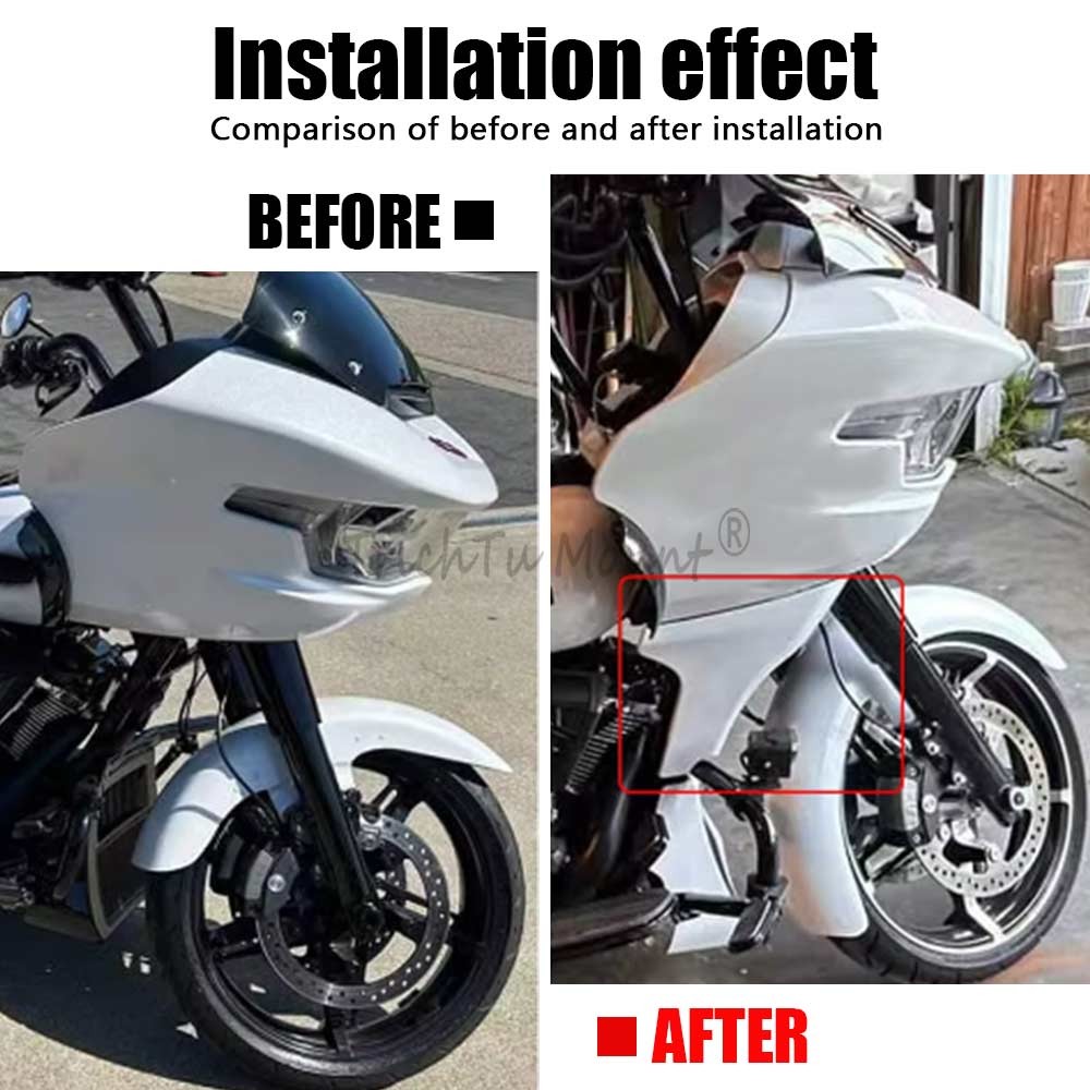 Black Side Fairing Panel +Metal Bracket For Harley Road Glide CVO Limited 23-Up