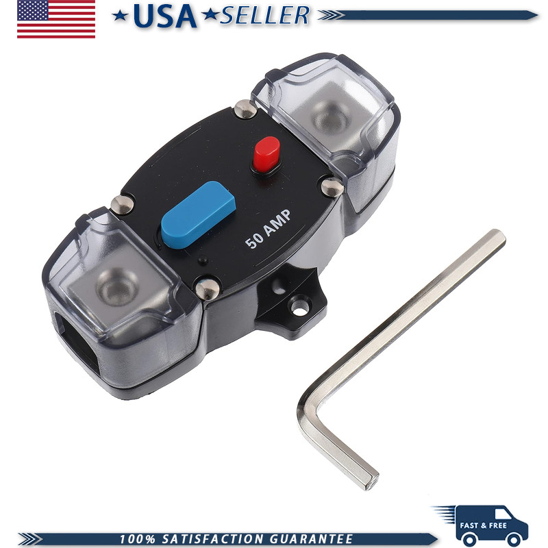 50A 12-48V DC Self Recovery Circuit Breaker Manual Reset Button AutomoStyle: 50A