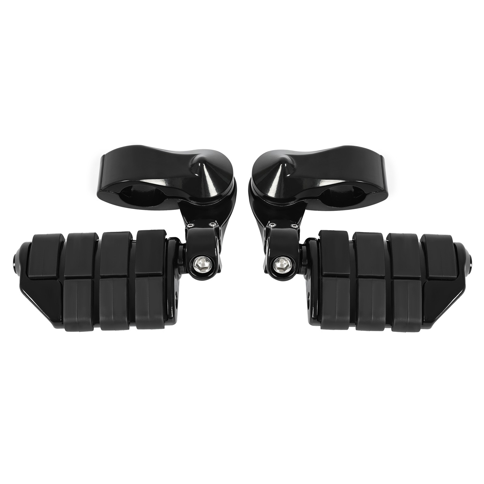 Black Highway Engine Guard Foot Pegs Footrest For Harley Touring 1.25″ Crash Bar