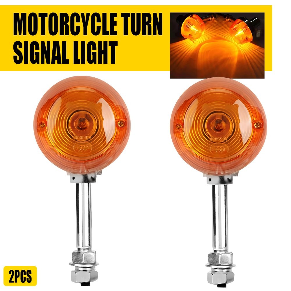 Universal Turn Signal Indicators Lights Pair For 12V Motorcycles/Motorbikes 10mm