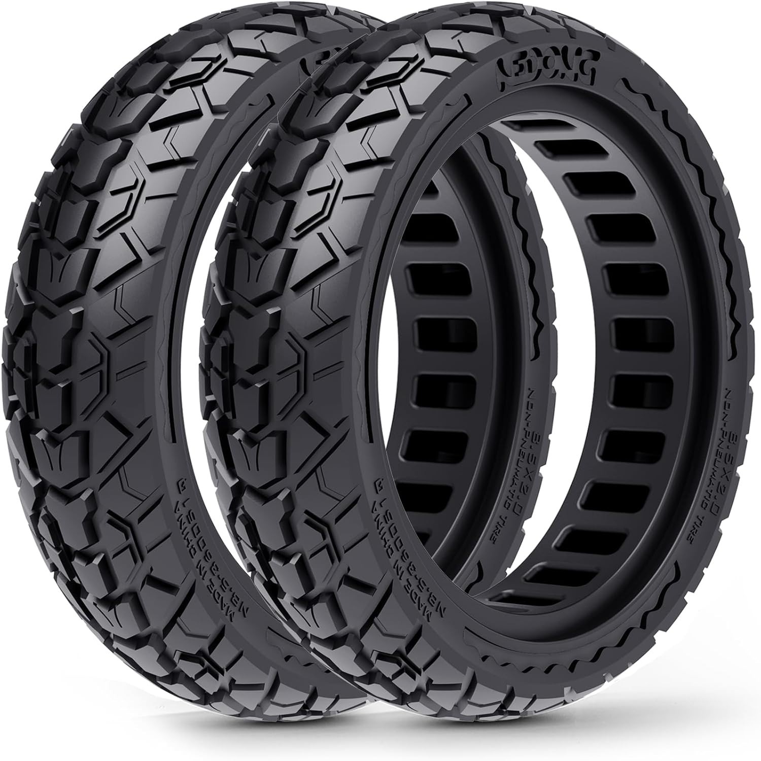2-Pack 50/75-6.1 Tubeless Scooter Tires, Lightweight & Puncture-Proof Airless…