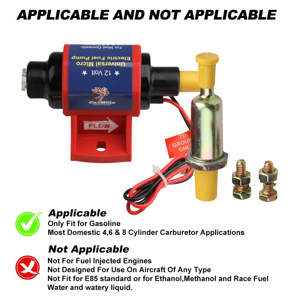 Universal Electric Inline Fuel Pump Carburetor 4-7 PSI 35 GPH Gas Diesel Alcohol
