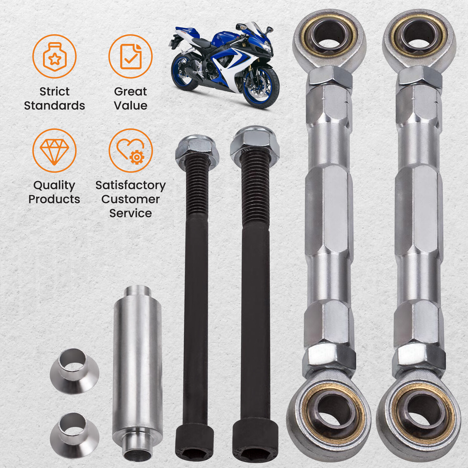Lowering Link Kit Rear 0-4″ Fit Suzuki GSXR 600 750 1000 Adjustable 2007 2008