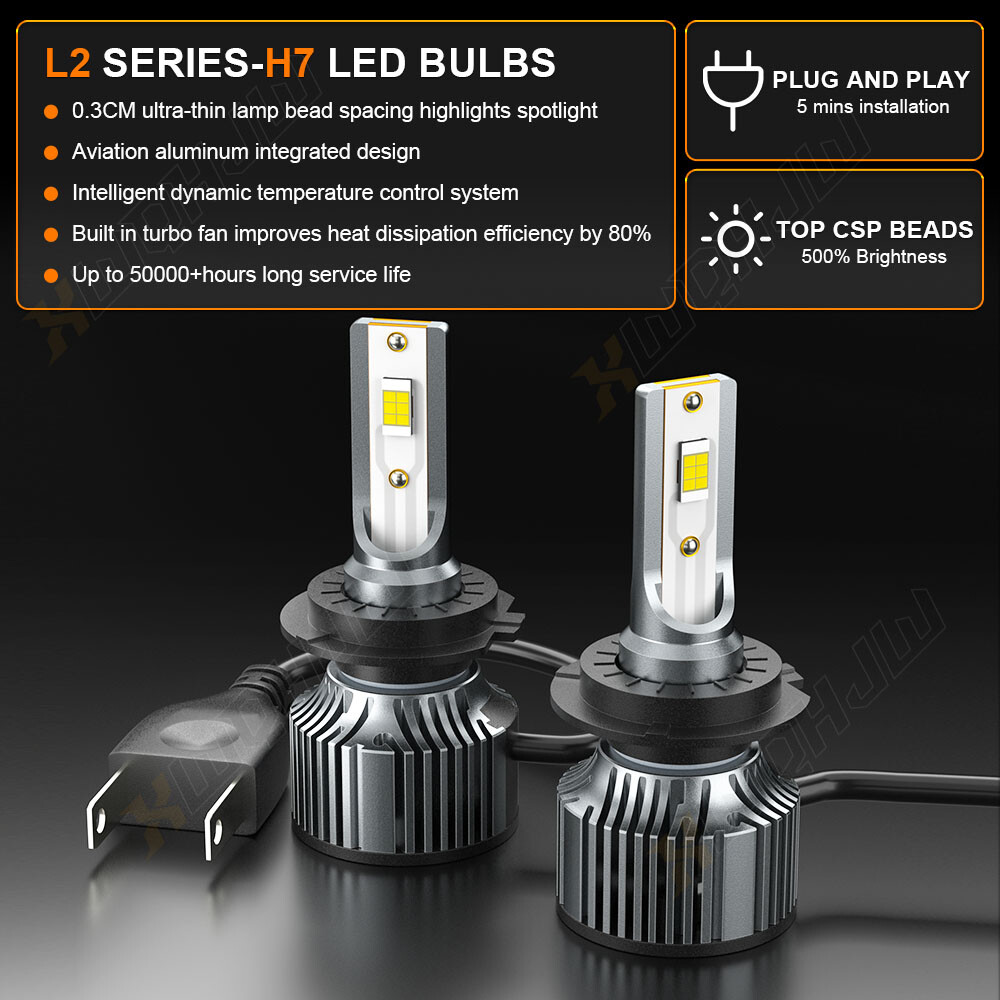 For Honda RVT1000R 2000-2006 RC51 6000K 2X H7 LED Headlight Bulbs Conversion Kit