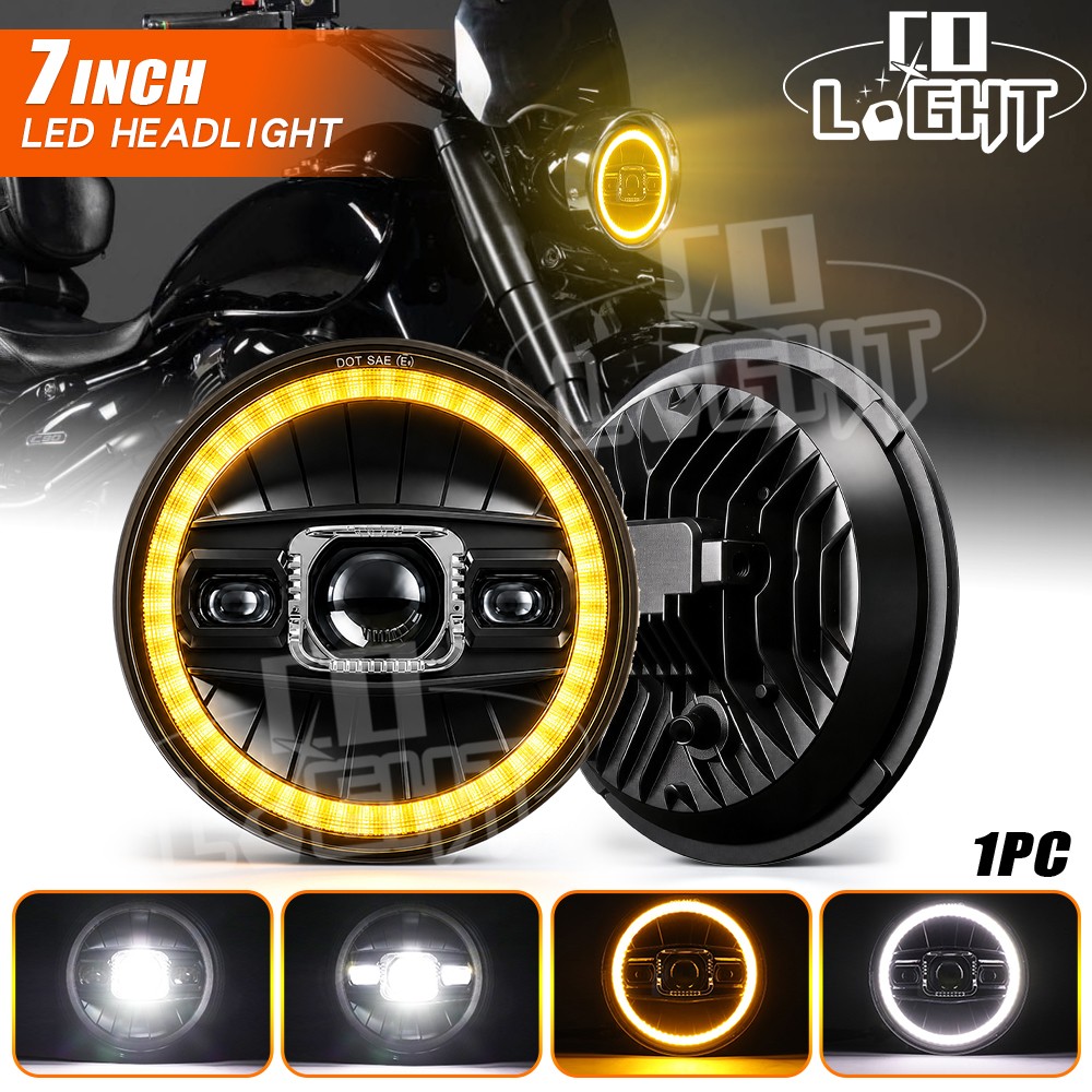 For Suzuki Boulevard C50 C90 S40 M90 M109 7″ inch Round LED Headlight Hi-Lo DRL