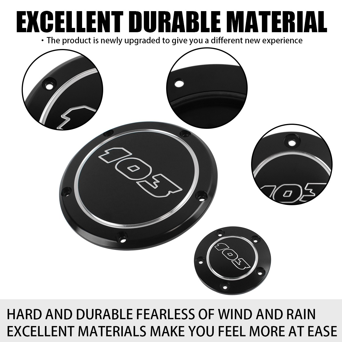 Black 103 Derby Cover Timing Timer Cover For Harley Touring Electra Glide 99-15